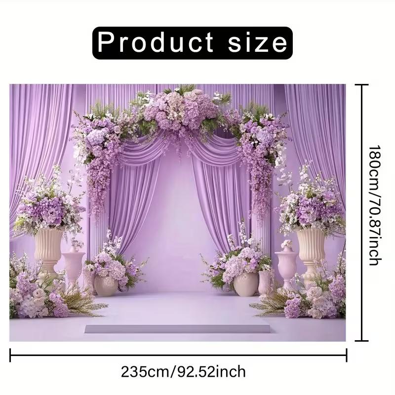 

2D Elegant Purple Hydrangea Backdrop Magical Wedding Photography Prop 47.2x31.5inch/120*80cm