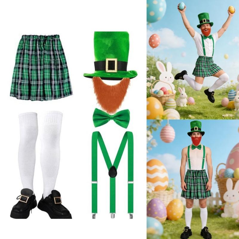 Patrick's Celebration Accessory Set Fabric Items Costume Outfit For Festive Costuming In Parties And Gatherings