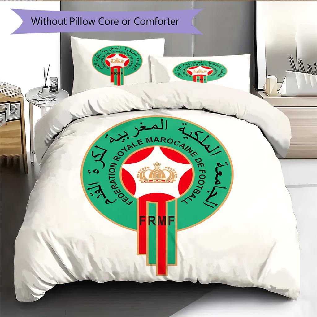 Biancheria da letto con motivo della Nazionale del Marocco Decorazione per la casa Regalo di compleanno (1 * copripiumino + 2 * federa, senza nucleo)