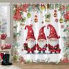 Christmas Elf Shower Curtain Rug Bathroom Set Snowman Fawn Xmas Gift Happy New Year Shower Curtain Set Bathroom Decoration