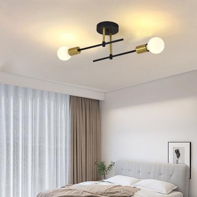 Nordic Simple Living Room Ceiling Light 2 Lamps Modern Long Iron Arm Ceiling Light for Bedroom Dining Room Kitchen E27 AC85-265v