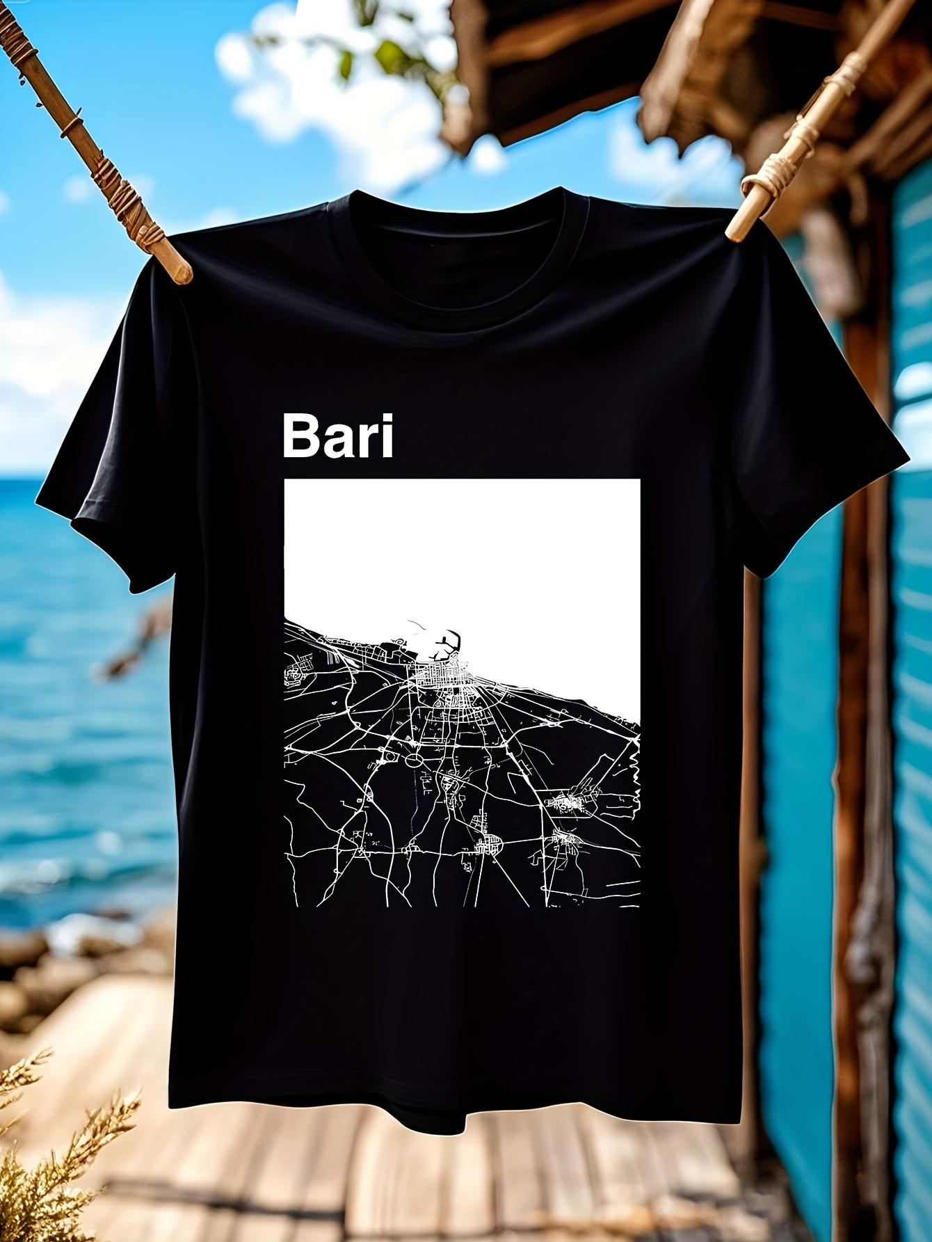 Bari Italy City Map Graphic Tshirt Graphic Tshirt - 100% ... XXXXL