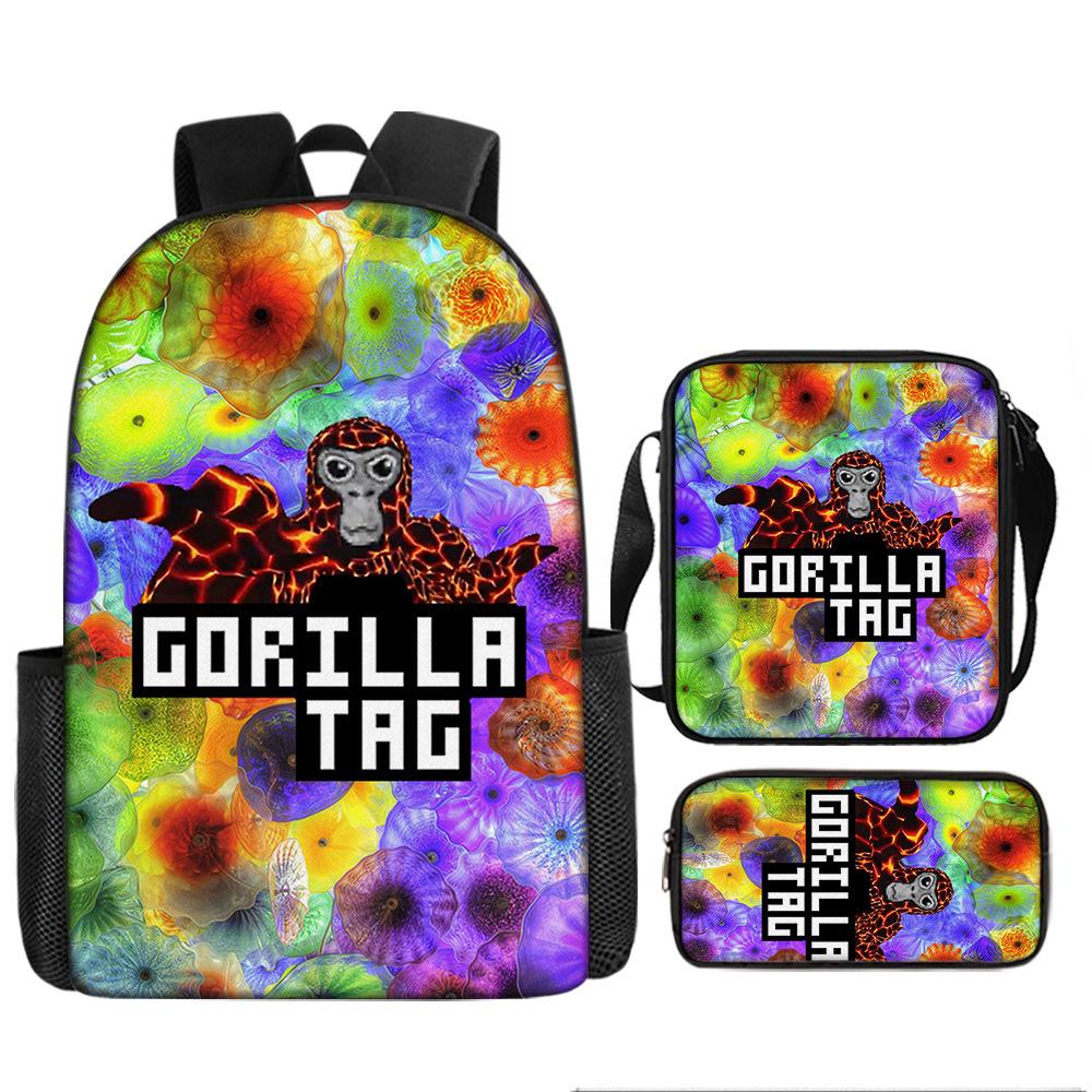 3Pcs Set Backpack, Gorilla Tag  Pencil Bag, Shoulder Bag, Backpack, Large Capacity Travel Bag, The Best Gift for Boys and Girls