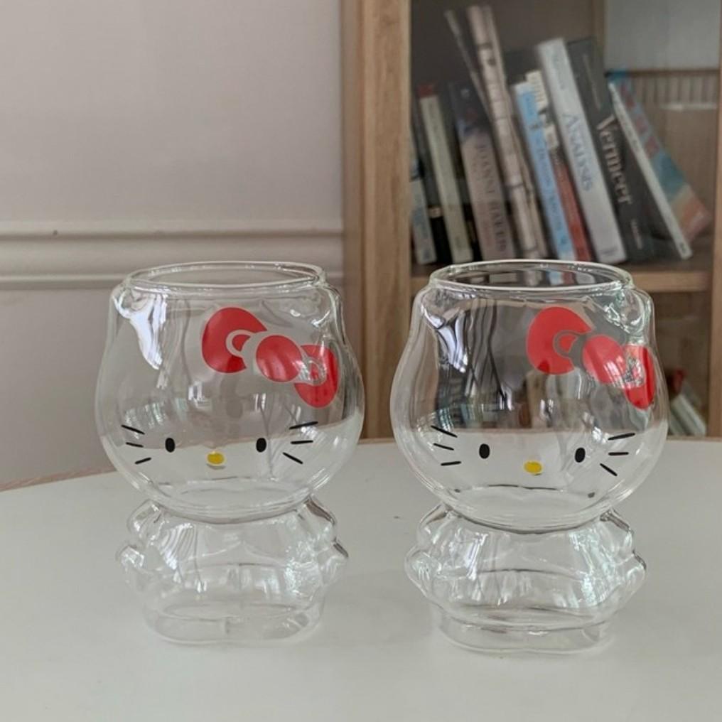 [Hello Kitty] Retro Glass Cup 3P Set / Lilfant Hello Kitty Curly Dishwasher-Safe Stainless Steel Cup