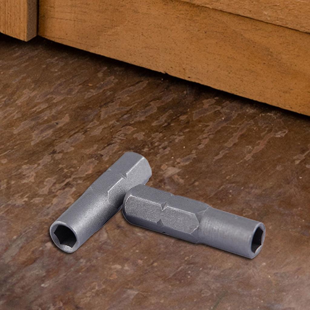 2Pieces Compact Hex Shank Adapter Converts 6.35mm 1/4Inch To 4mm Bits Socket Holder Screwdriver Inserts Bit Adapter