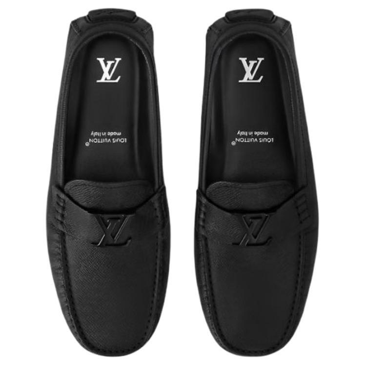Louis Vuitton Monza TaIga Leather Casual Shoes Men's Black 1AHRXZ