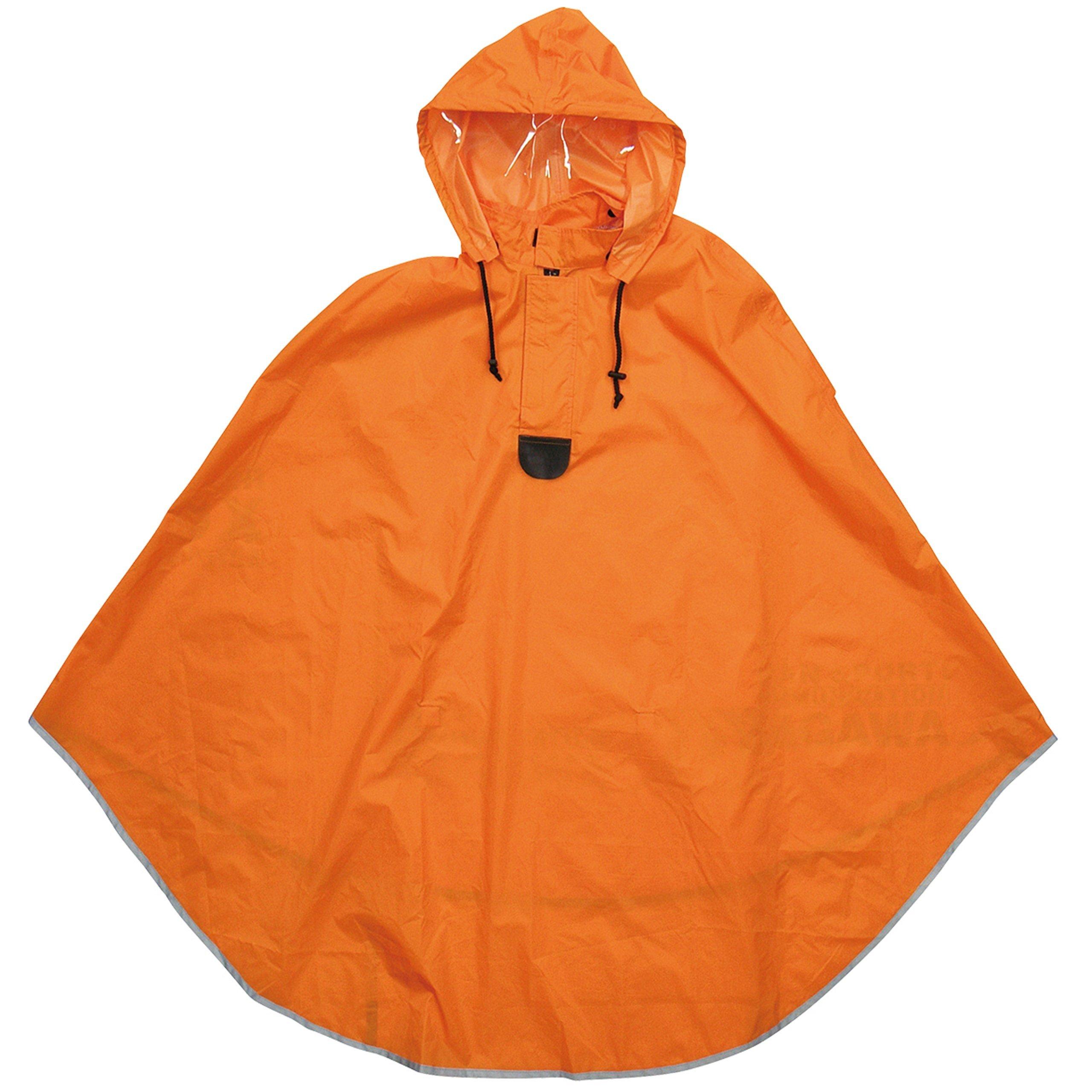 

rin project Cycling Rain Poncho with Detachable and One Size Fits All Hood, Anti-Flapping, Ventilation, 2093, Orange,