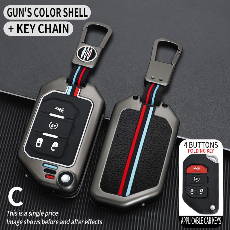Car Key Case Cover Protective Shell Fob for Jeep Wrangler JL JLU Rubicon Gladiator JT Sahara JLU 18 2019 2020 2021 2022 2023