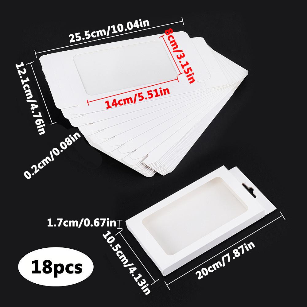 18pcs Black Cardboard Gift Boxes with PVC Window Rectangle Foldable Boxes Creative Gift Packaging for Favors Treats Jewelry Display