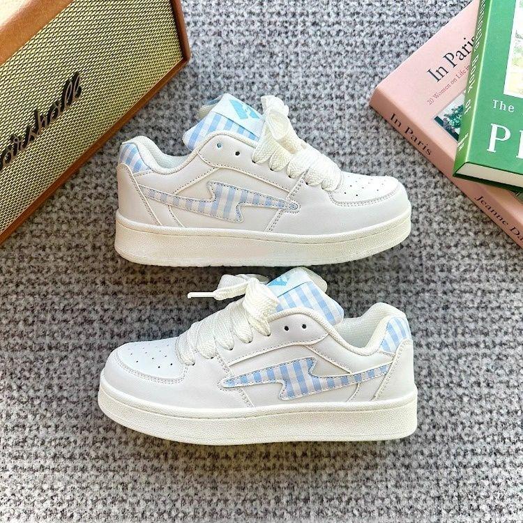 Summer New Mandarin Duck Bread Shoes Men's and Women's Grid Splicing Design Original Niche Design Breathable Skateboard Shoes
