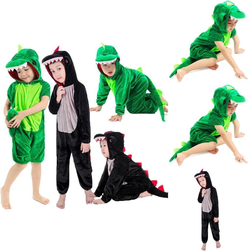 Adorable Halloween Childs Dinosaur Costume Crocodile Jumpsuit For Fancy Dress Parties