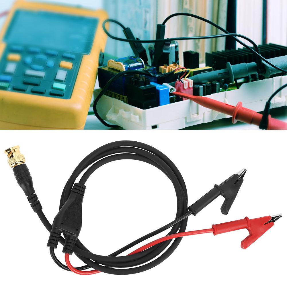 P1061 Pure Copper BNC Plug to 10mm Opening Range Insulated Clip Test Cable Wire