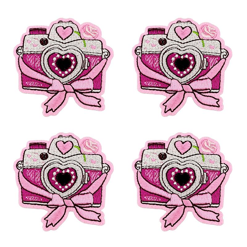10PCS/lots Valentine's Day Embroidered Patches Pink Love Heart Patch Iron On Patches For Clothing Holiday Decoration Gift DIY