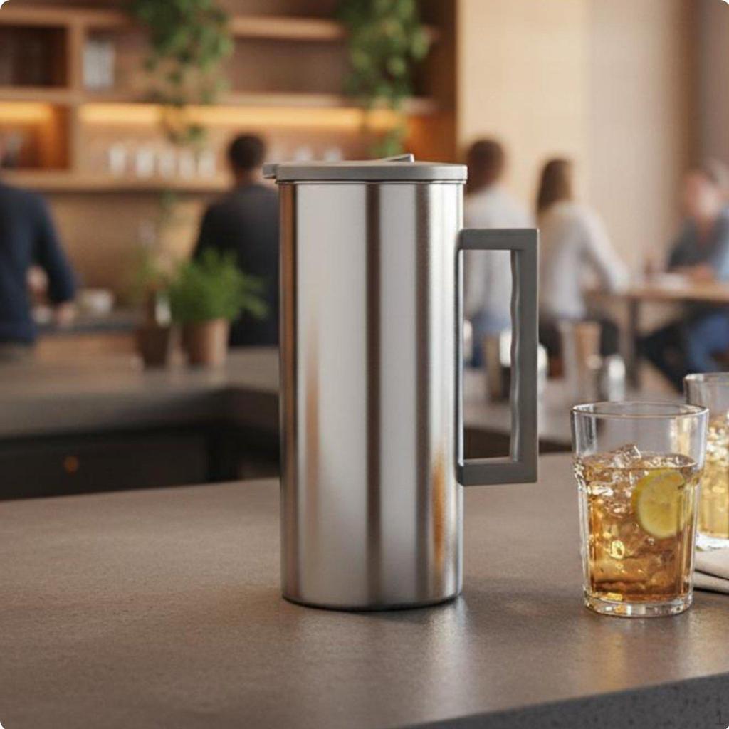 Stainless Metal Beverage Jug HeatResistant Steel Pitcher Shatterproof Tea Water Carafe for