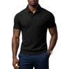 Men’s Short Sleeve Polo Shirt with Subtle Pattern Classic Fit Soft Knit Fabric Comfortable Collar Design