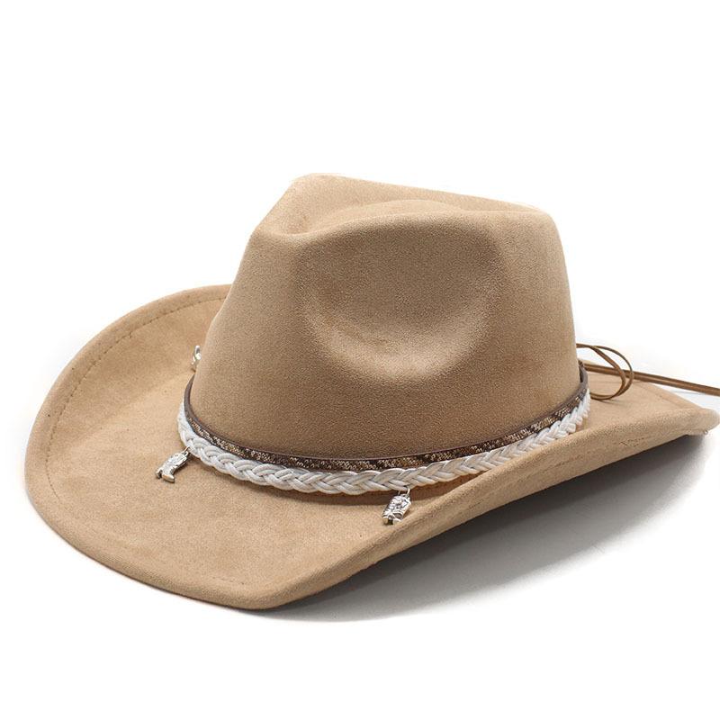 Suede Cowboy Hat Top Hat Western Cowboy Ethnic Jazz Hat Sun Hat