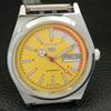 VINTAGE REFURBISHED SEIKO 5 AUTOMATIC 6309A JAPAN MENS YELLOW WATCH A440879-4 Sk-a440879