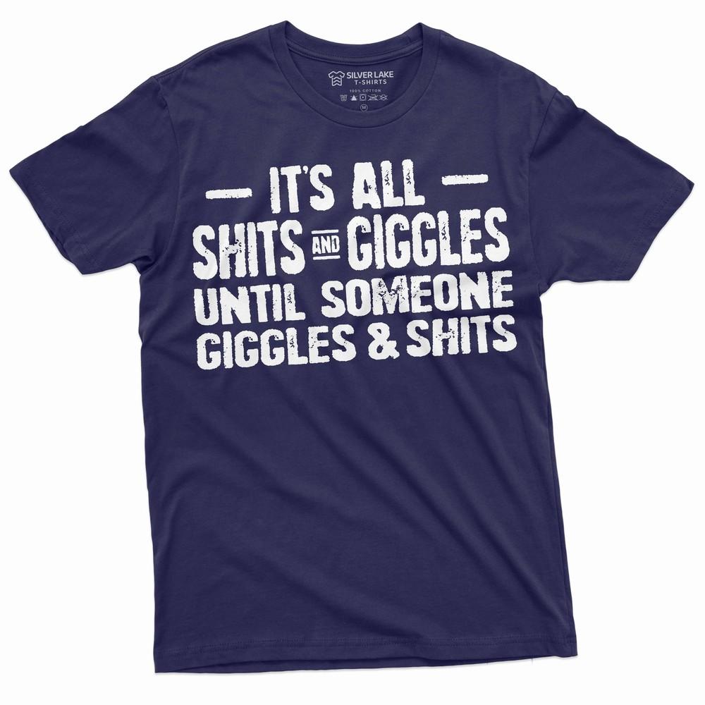 

Shandts and Giggles: Men s Funny Text Tee - Guaranteed Giggles Shirt For Him Men XL