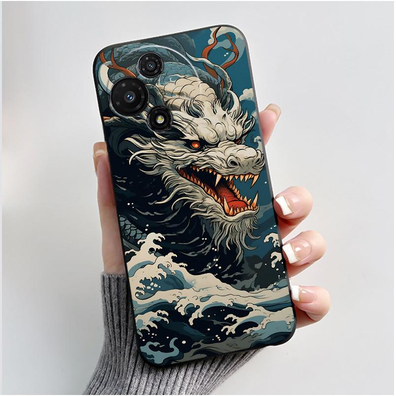 Cute Soft Black Casing For TCL 60R 5G/60 5G Shockproof Cover For TCL 60 SE Nxtpaper T521K Funny Cartoon Cat Design Shell