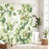 Artistic Pattern Polyester Bathtub Curtain - Stylish Bathroom Decor, Various Botanical & Marine Themed Shower Curtains
