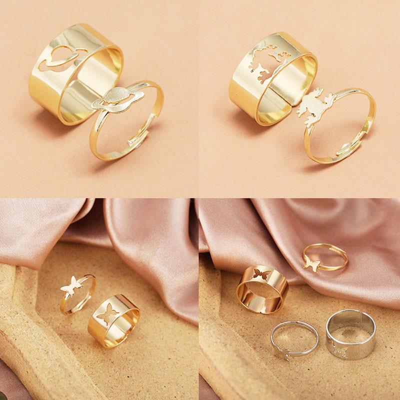 Versatile Women's Fashion Couple Rings: Light Luxury, Colorfast, Unisex Knuckle & Plain Finger Rings