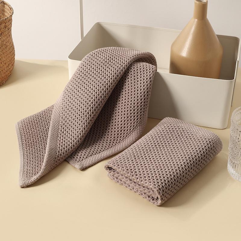 Cotton Honeycomb Absorbent Dishcloth - Non-Stick, Breathable Kitchen Towel for Washing Dishes