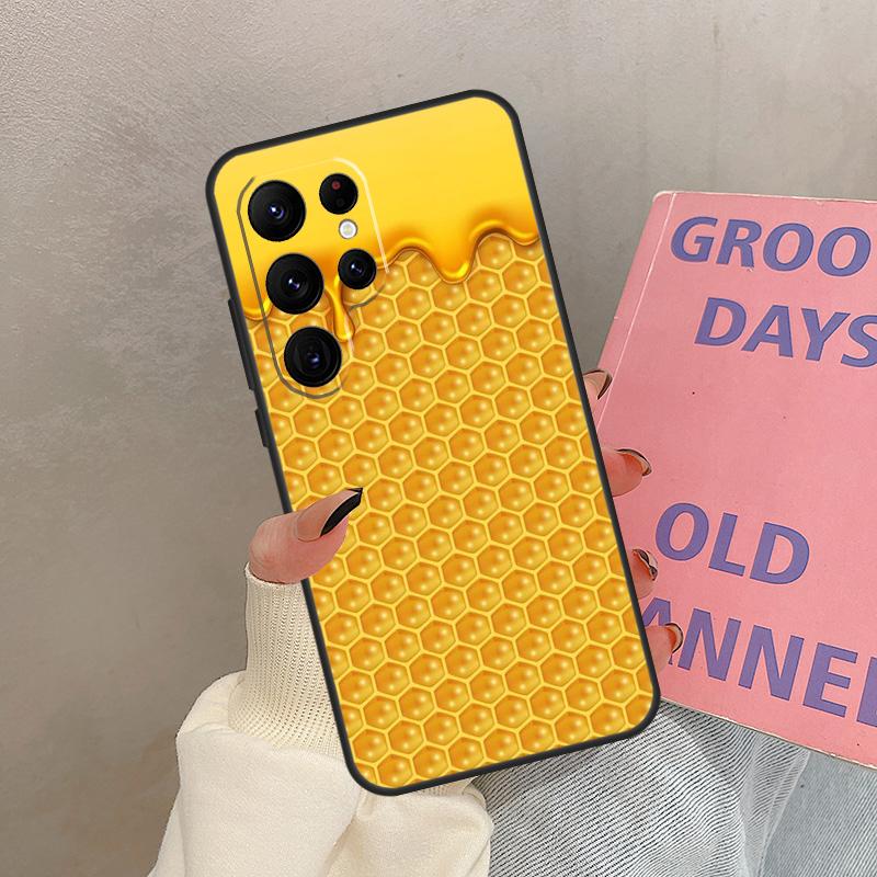 Honeycomb Honey Bee Case For Samsung Galaxy S25 Ultra S20 S21 S22 S23 S24 Ultra S9 S10 Plus S25 FE Cover Coque