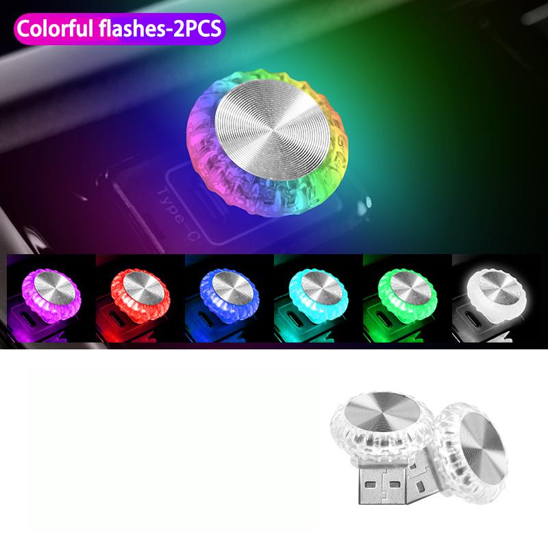 Luz LED de Ambiente USB para Carro RGB Luz Ambiente Mini Lâmpadas Noturnas Decorativas Para Luz de Ambiente Interior de Carro Luz de Computador Plug and Play