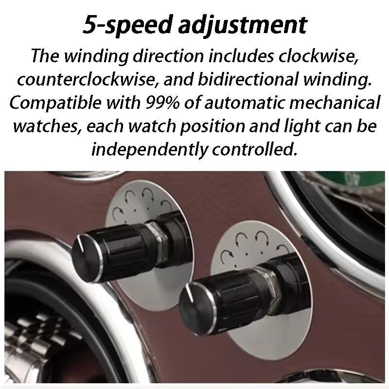 Leather Watch Winder Box Mechanical Watch Automatic Winding Device Household Multi Slot Shaker Men's Watches Storage Display Box