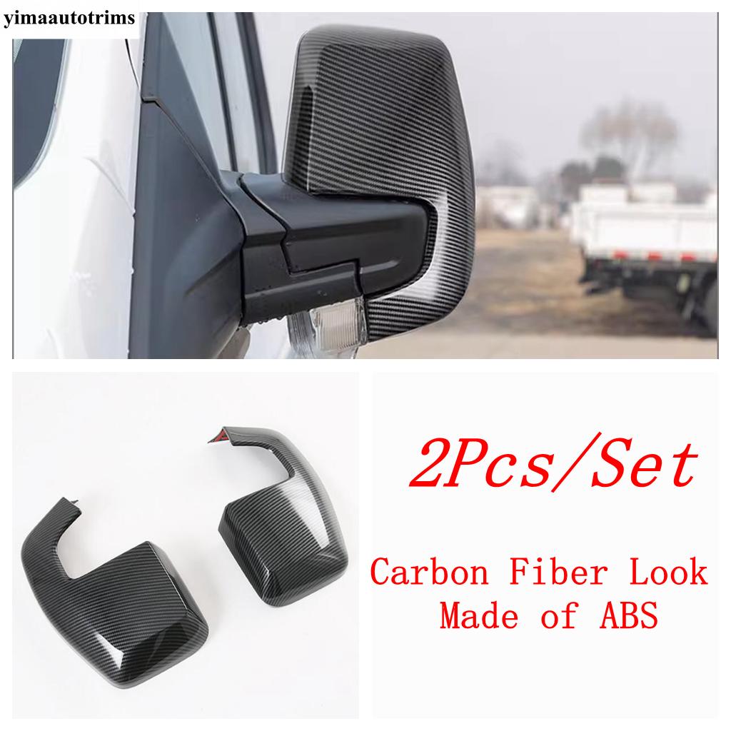 For Ford TRANSIT  2024 2025 Car Rear Door Bowl  / Rearview Mirror Cap Case / Door Handle Cover Trim Carbon Fiber Accessories
