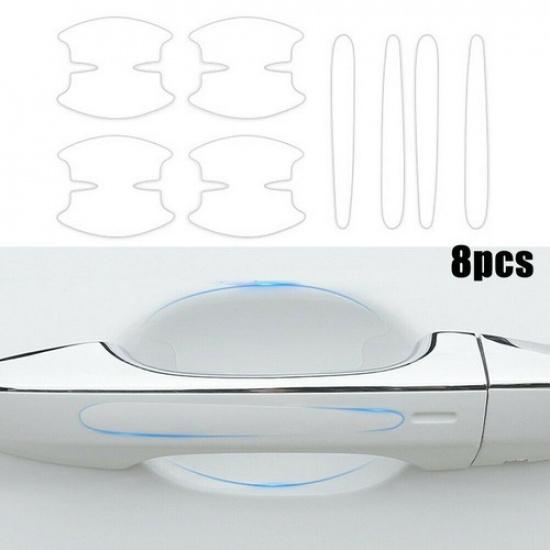 8Pcs Car Door Bowl Handle Anti-scratch Clear Protection Film Sticker Decoration