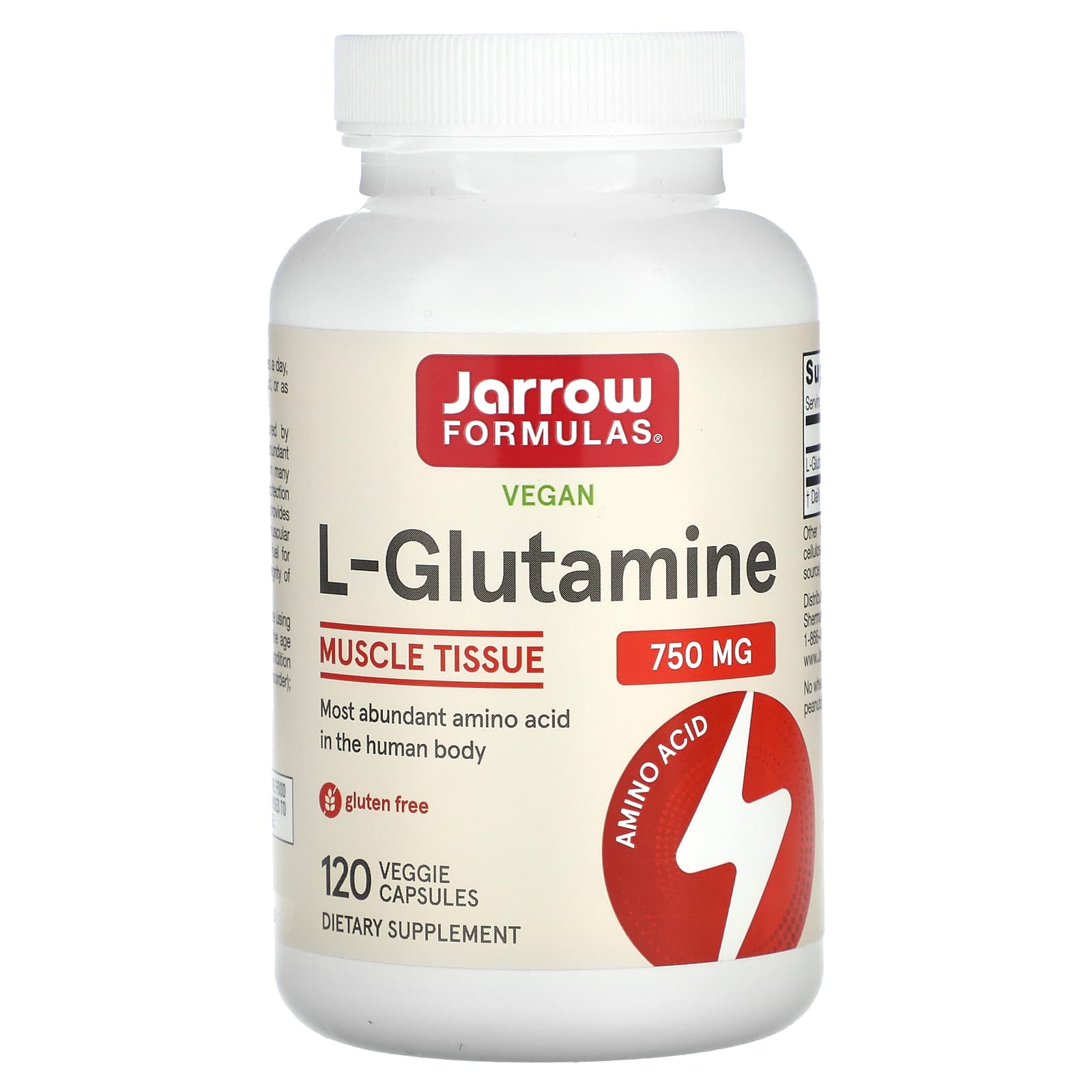 

L-Glutamine, 750Mg, 120 Veggie Caps