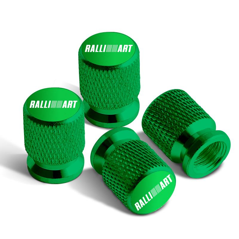 4pcs For Mitsubishi Ralli Art Badge ASX EVO Lancer Galant Pajero Car Wheel Tire Valve Caps Tyre Stem Covers Accessories Styling