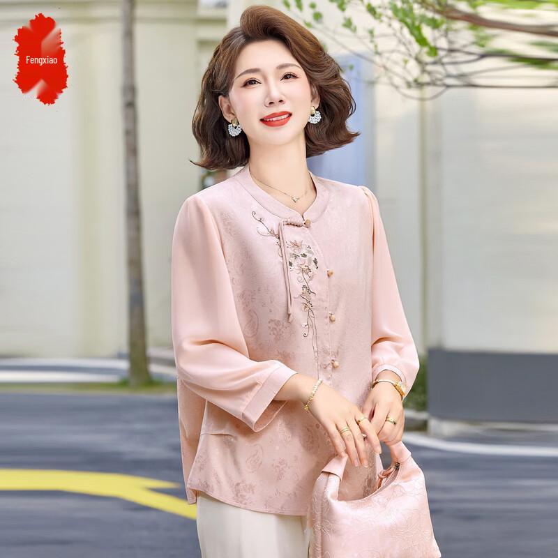 Women's Elegant Floral Chiffon Short-Sleeve Blouse