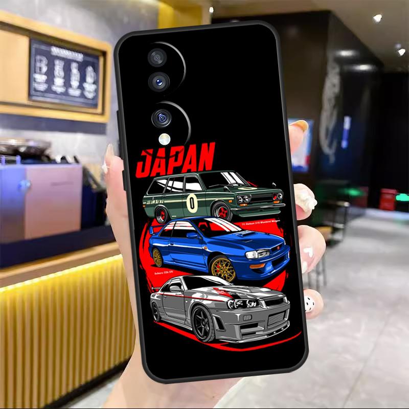 Japan JDM Sports Car Comic For Honor Magic 8 7 6 5 Lite Case For Honor 200 400 Pro 50 70 90 X8c X8b X9a X9b X9c Win RT