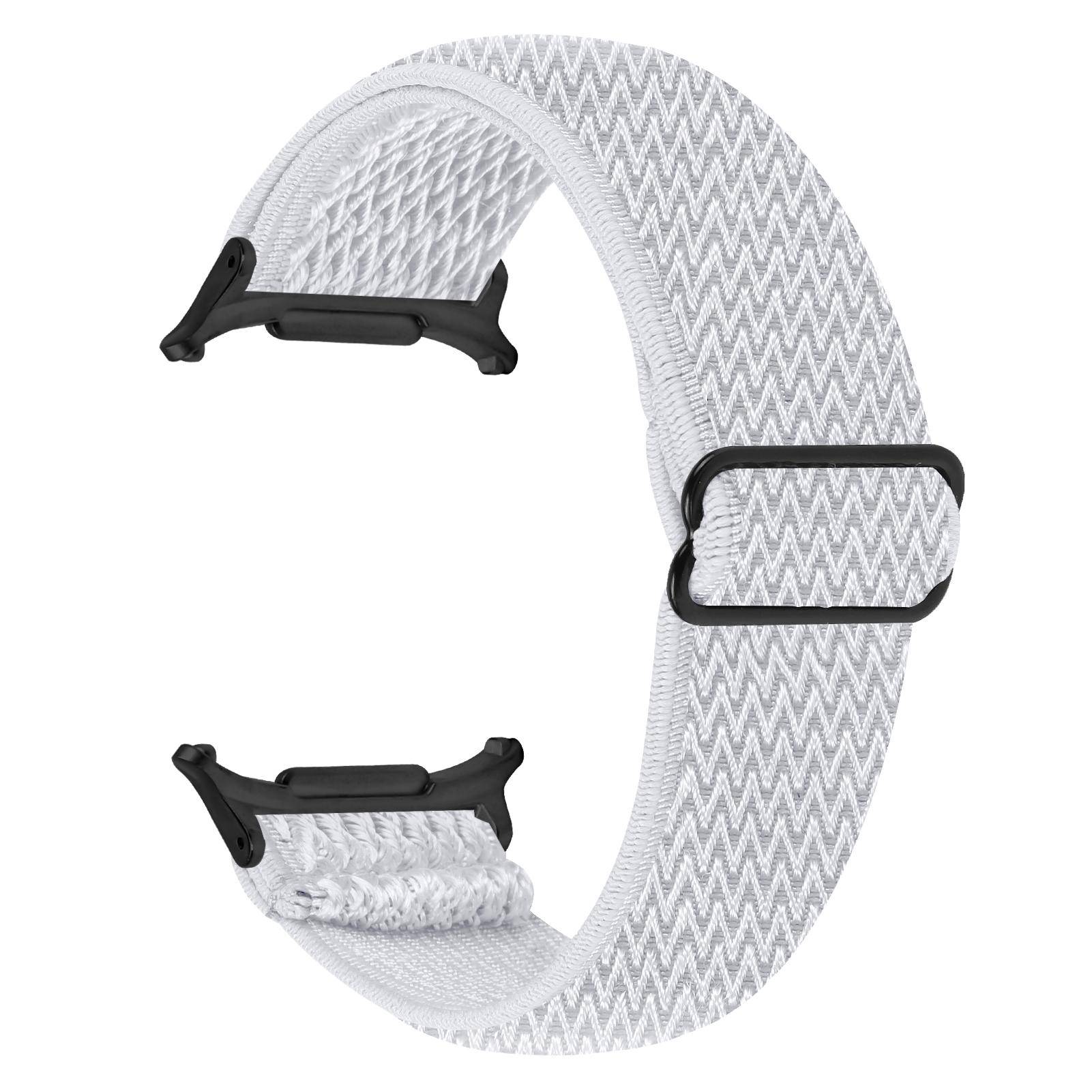 

Elastic Band with Black Connector for Samsung Galaxy Watch Ultra (2025) 47mm Adjustable Watch Strap White
