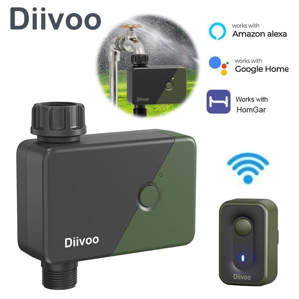 

Контроллер спринклера Diivoo WiFi, 1 зона, таймер полива с дистанционным управлением, Wi-Fi-концентратор, автоматическая система полива сада