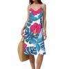 Women's Spaghetti Strap Backless Bow Loose Casual Beach Holiday Dress Sundress