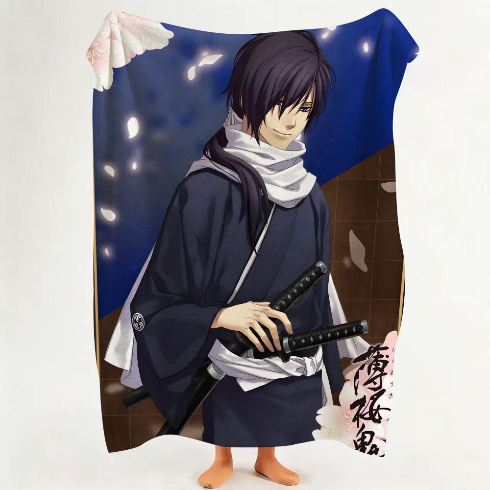 

Anime H Hakuoki Throw Flannel Throw Blanket Suitable for Sofa Living Room Bedroom 75cmx90cm