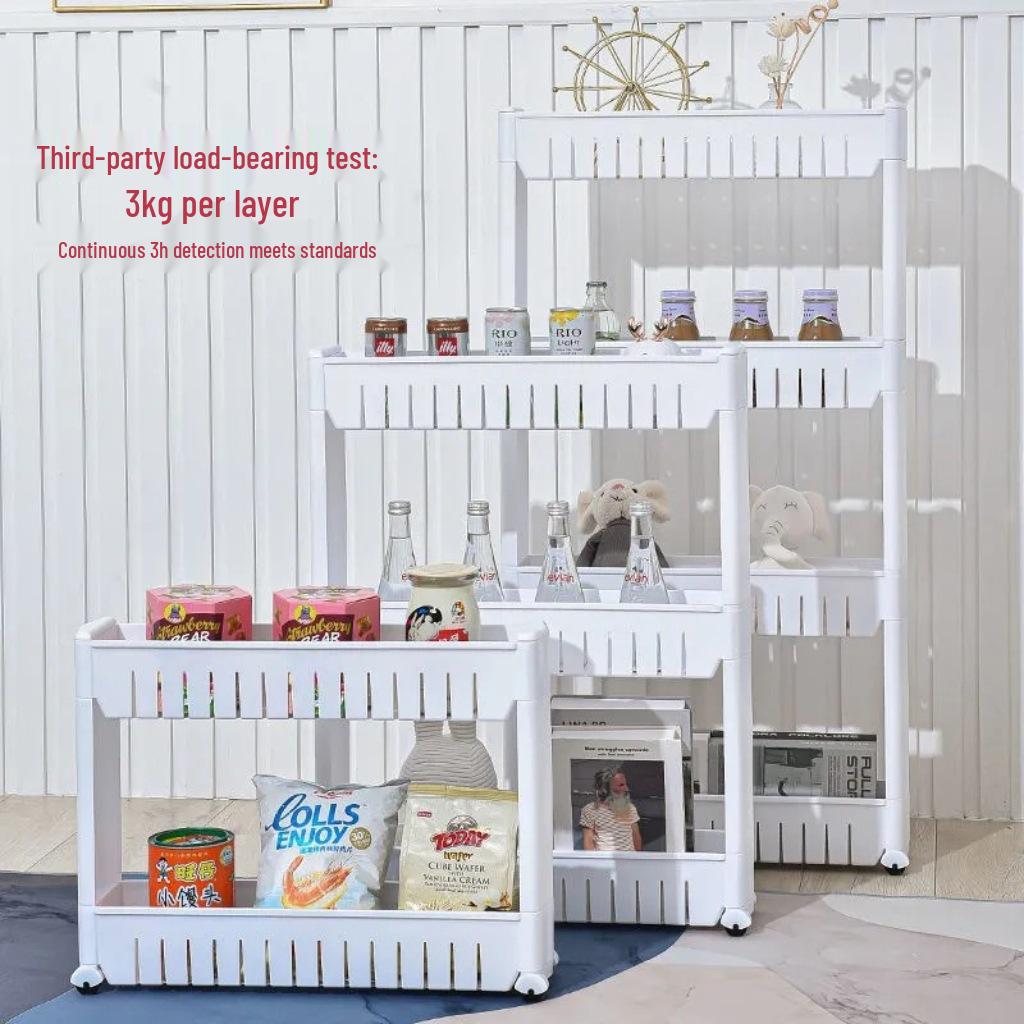 Multi-Layer Mobile Storage Rack for Dorms and Bathrooms
