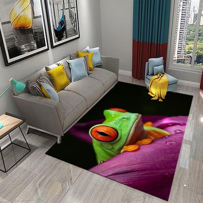 Frog Carpet Colorful Cute Animal Pattern Carpet for Bathroom Non-slip Area Mat Living Room Kids Bedroom Floor Mat Entrance Decor