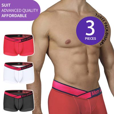 1 Piece V Low Waist Men's Boxer Transparent Ultra-thin Ice Silk Men Underwear Sports Breathable Sexy U Convex Man Boxershorts Trunks