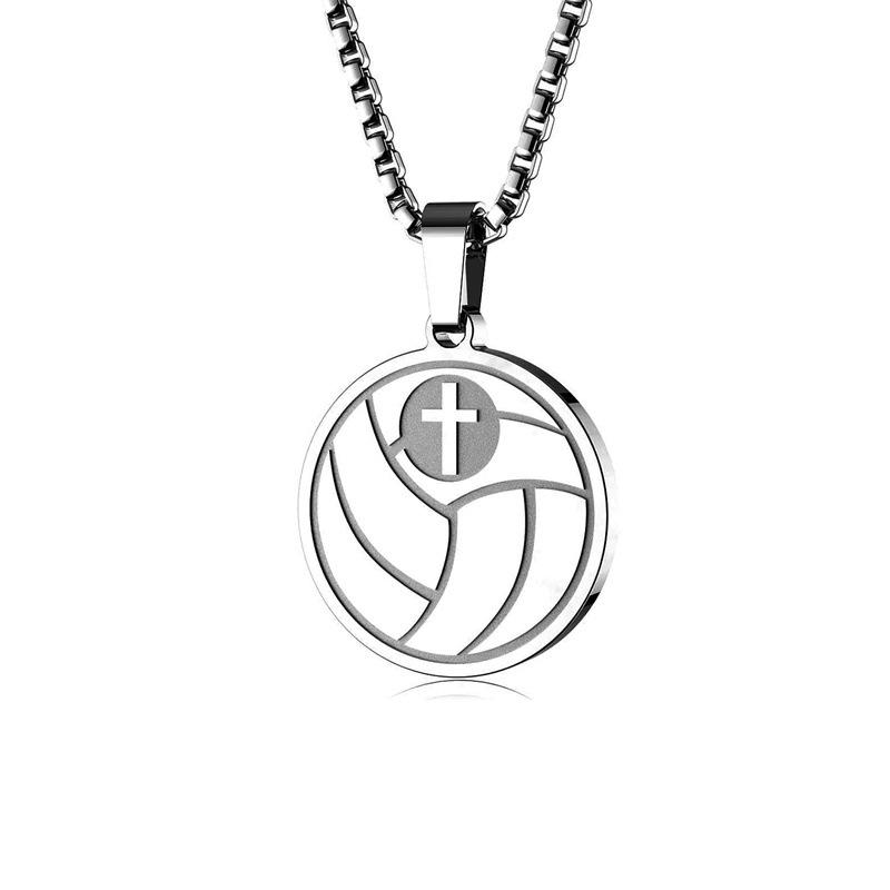 Round Card Sports Style Pendant Necklace Basketball Baseball Men's and Women's Sports