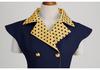2023 Polka Dot Revers Gürtel Schmalmachender Saum Freizeitkleid