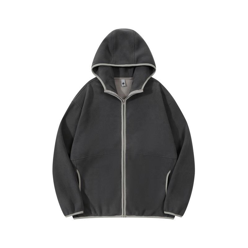 Men's Double-Sided Fleece Hoodie Autumn and Winter Warm Windbreaks Zipper Jackets for Men