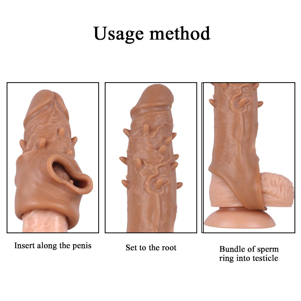 MoDi Penis Extend Sleeve Opakovaně použitelné kondomy Dildo Enhancer pro oddálení ejakulace Sexuální hračky pro muže