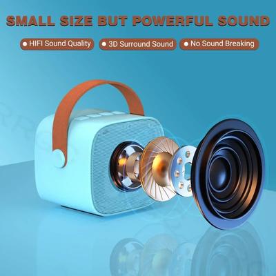 Mini Karaoke Maschine Bluetooth-kompatibel Lautsprecher 1-2 Drahtlose Mikrofon Karaoke Lautsprecher Set Musik Player für Party Home