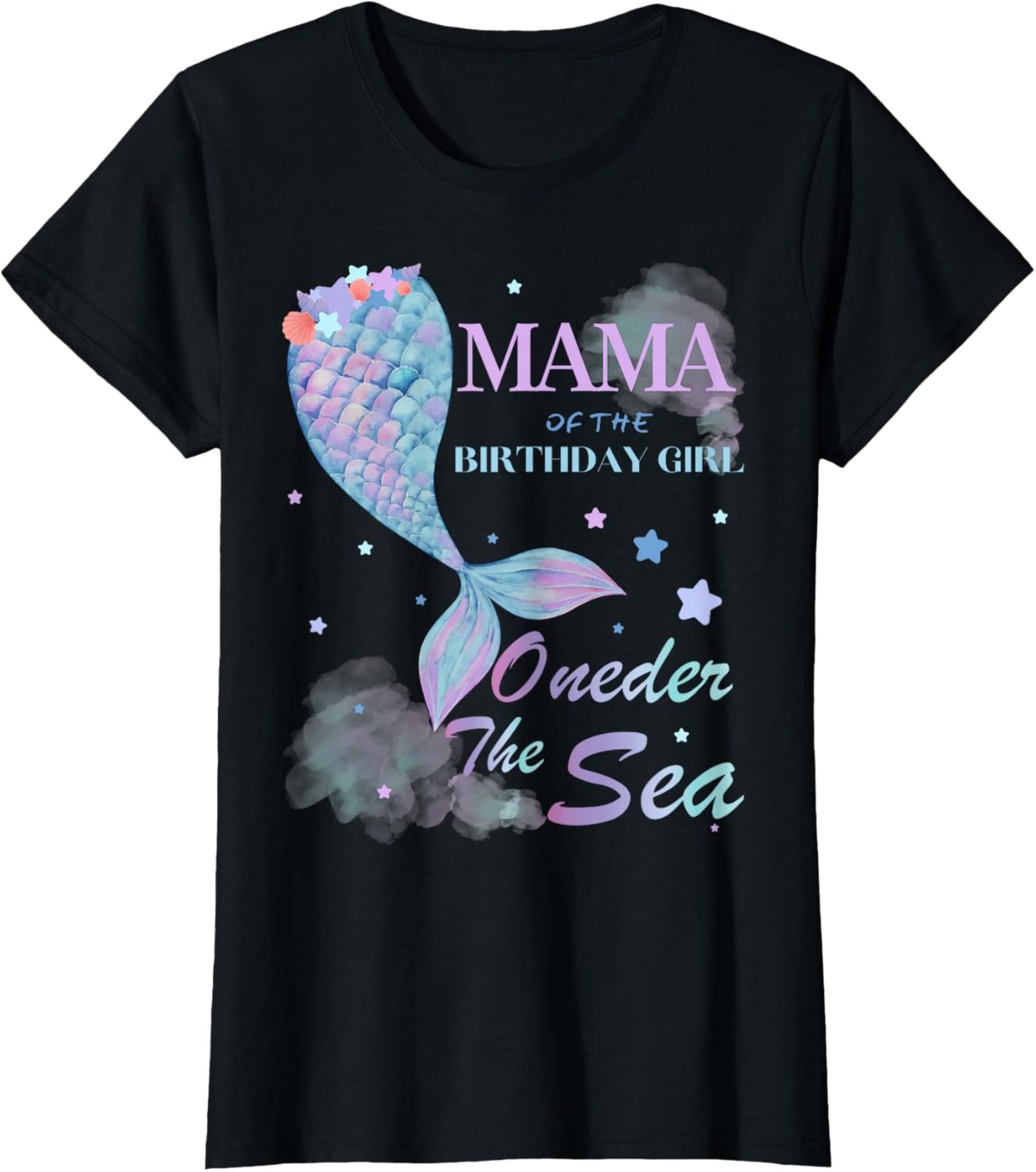 Mama Mom 1st Birthday Mermaid Oneder The Sea Family Matching T-Shirt S разноцветный