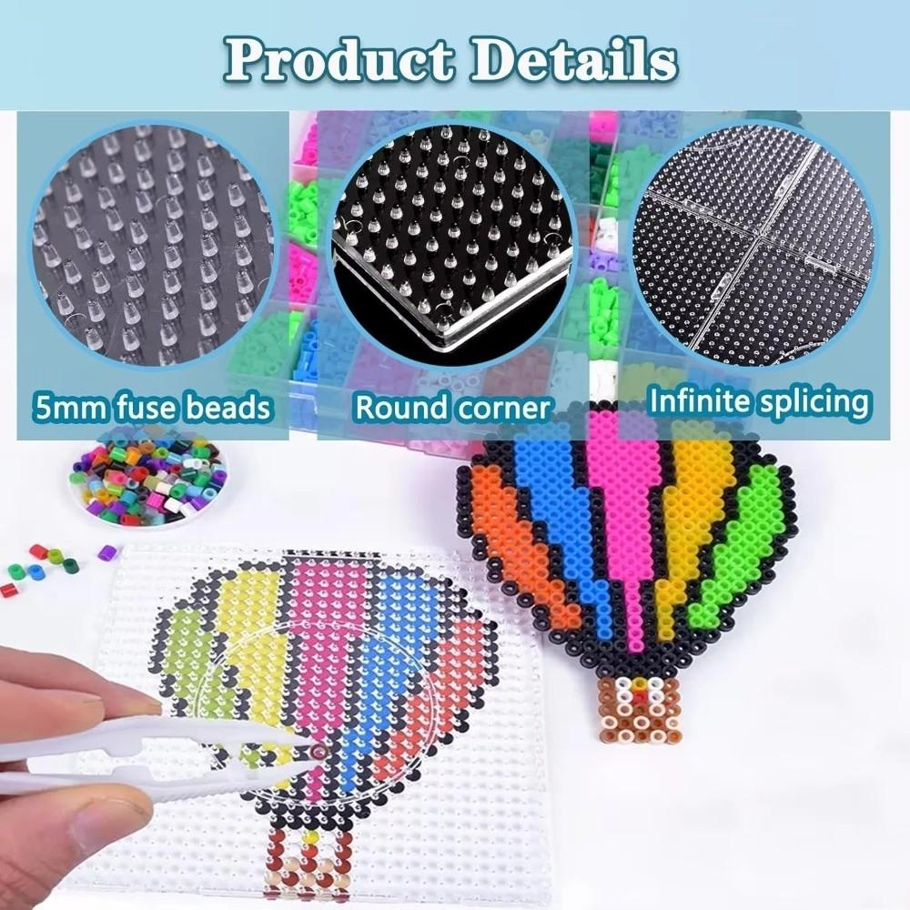 5Pcs DIY Fuse Beads Pegboards 5mm Beads Hama Beads Pegboards Melting Beads Boards  Educational Toys