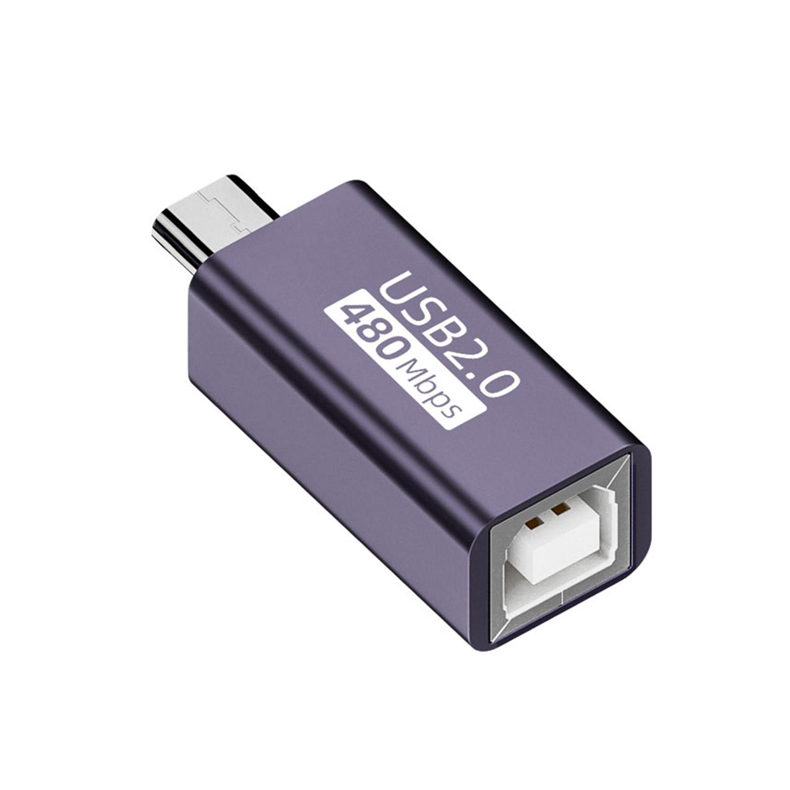 

USB B Adapters 480Mbps Data Transfer Speed for Multiple Devices Female to Male MiDi/Micro USB/Mini USB/USB C Converters